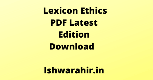 Lexicon Ethics PDF Latest Edition