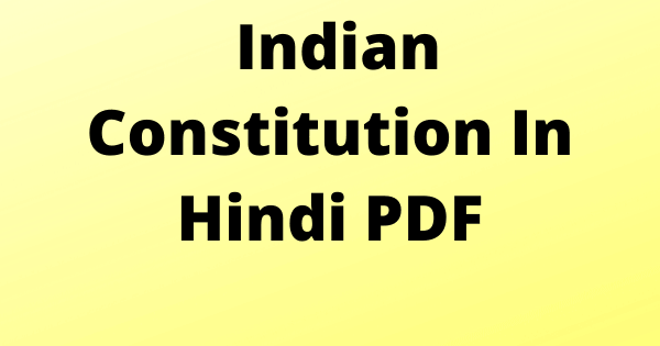 Indian Constitution In Hindi PDF