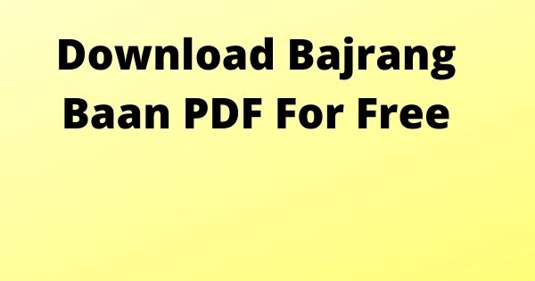 Download Bajrang Baan PDF For Free