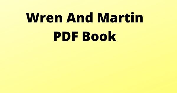 Wren And Martin PDF Book