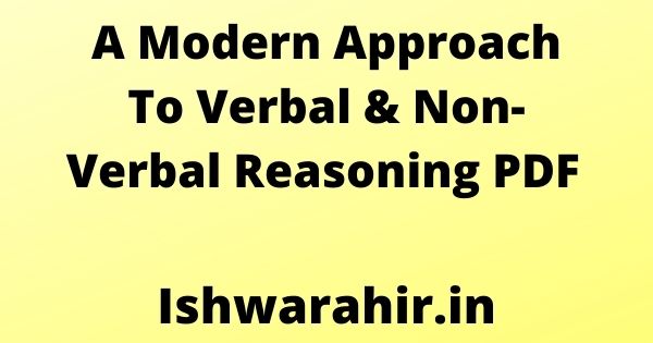 A Modern Approach To Verbal & Non-Verbal Reasoning PDF 