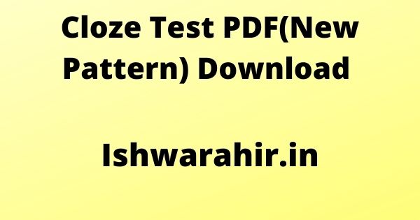 Cloze Test PDF(New Pattern) Download