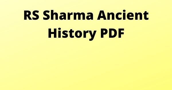 RS Sharma Ancient History PDF