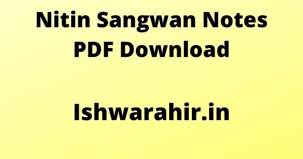 Nitin Sangwan Notes PDF Download