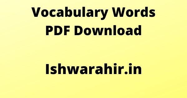 Vocabulary Words PDF Download