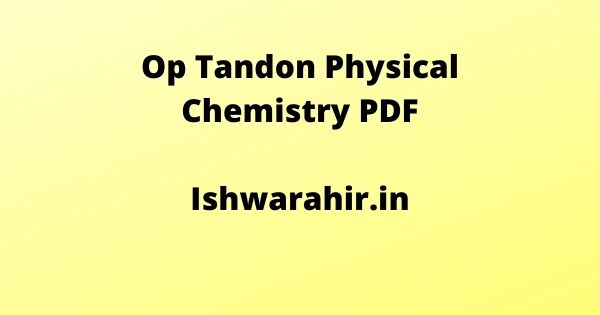 Op Tandon Physical Chemistry PDF
