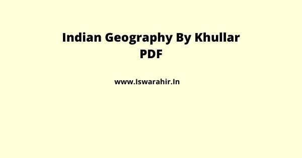 Indian Geography By Khullar PDF
