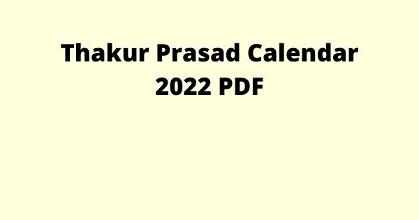 Thakur Prasad Calendar 2022 PDF