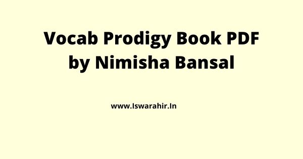Vocab Prodigy Book PDF by Nimisha Bansal