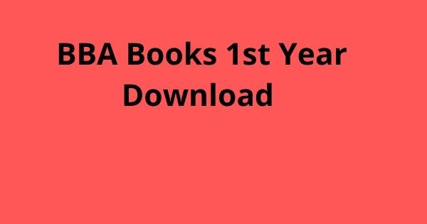 BBA Books 1st Year Download