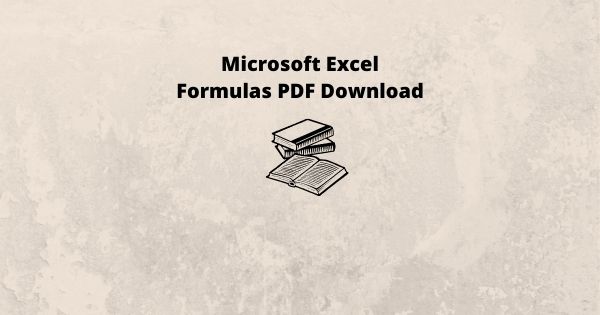 Microsoft Excel Formulas PDF Download