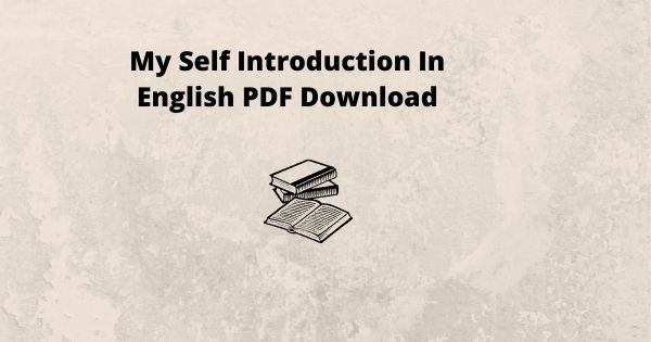 My Self Introduction In English PDF Download