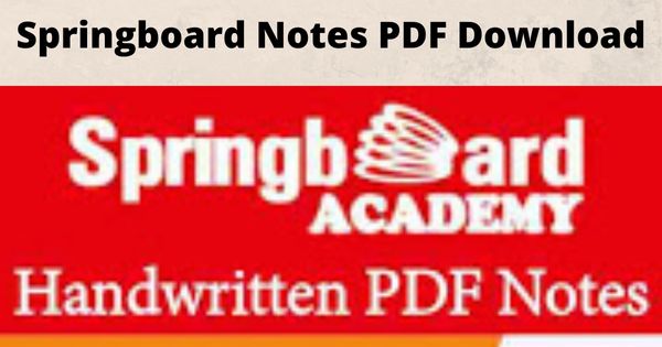 Springboard Notes PDF
